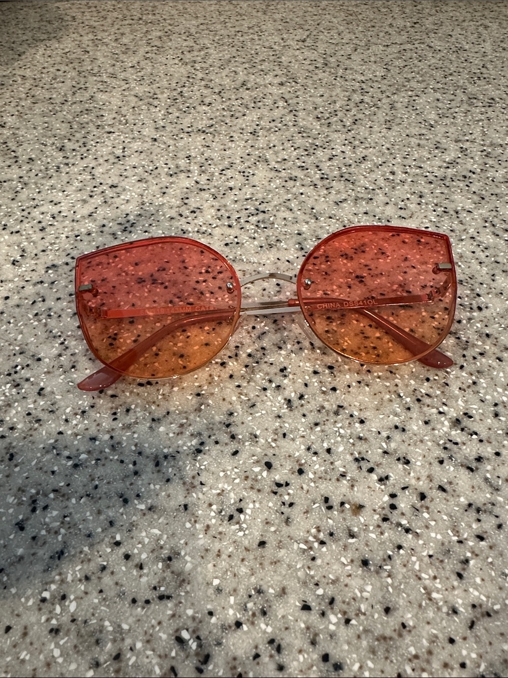 Pink & Orange Gradient Oval Sunglasses